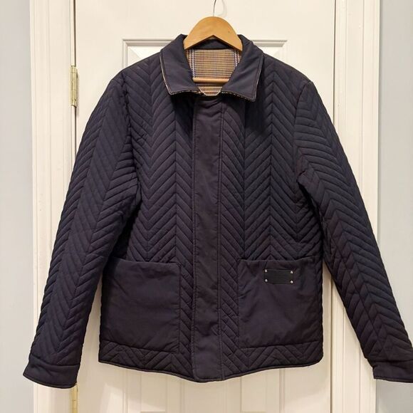 SCOTCH & SODA Reversible Plaid Quilted Jacket Large Barn Coat - Picture 5 of 13